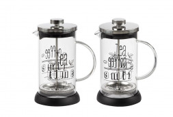 Чайник заварочный MALLONY Чайник/кофейник (кофе-пресс) MOMENTO 600 мл из боросиликатного стекла с надписью на корпусе (007289)