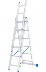 Лестница СИБРТЕХ Лестница, 3 х 7 ступеней, алюминиевая, трехсекционная, Россия 97817