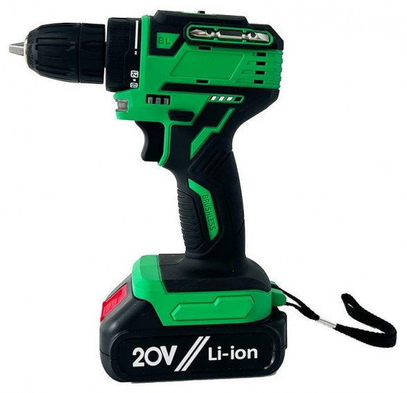Дрель аккумуляторная бесщеточная ZITREK Greenpower 20 Pro (20В, Li-ion аккум. 2шт, ЗУ, кейс, бита) 063-4061