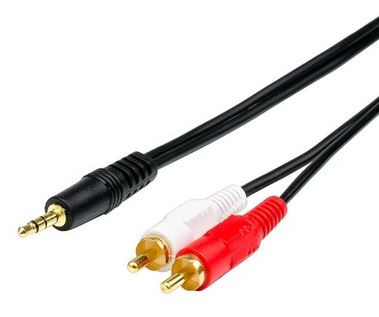 Аудиокабель EXPLOYD EX-K-1403 Кабель AUX Jack 3.5 mm (M) - 2xRCA 1.5M чёрный