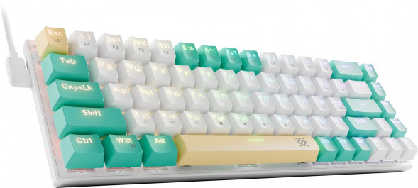 Клавиатура DEFENDER (45084) Vexx Pro GK-084 RU , белый/зеленый, механическая