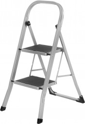 Стремянка СИБРТЕХ Стремянка стальная, 2 широкие ступени 20х30 см с полимерным покрытием 97726