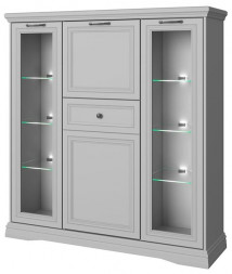 Модульная мебель АНРЭКС VALENCIA Тумба 2V2D1S. Цвет СЕРЫЙ (3 уп.)