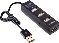 USB разветвитель PERFEO (PF D0798) USB-HUB 4 Port, (PF-H045 Black) чёрный
