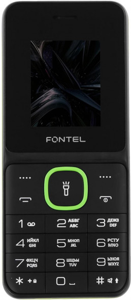 Телефон мобильный FONTEL FP210 черный-зеленый FONTEL FP210 черный-зеленый
