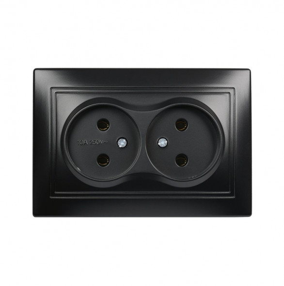 Розетка SMARTBUY (SBE-01b-10-S2-N-c) Венера, 1-местная, черный