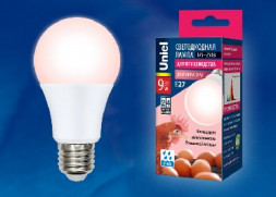 Лампа декоративная светодиодная UNIEL (UL-00003189) для птиц LED-A60-9W/SCEP/E27/FR/DIM IP65 PLO65WH