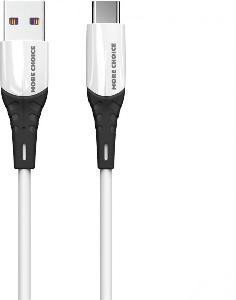 Кабель MORE CHOICE (4620202550040) K35aUSB 3.0A для Type-C силикон - 1м White