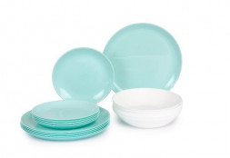 Набор столовый LUMINARC ДИВАЛИ ТЮРКУАЗ&amp;БЕЛЫЙ 18пр P5912