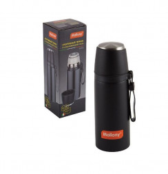 Термос MALLONY Термос с чашкой и силиконовым ремешком NERO, 0,35 л (005241)