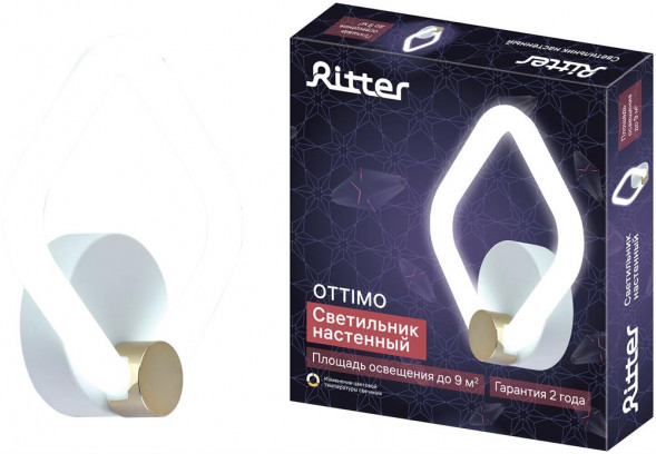 Светильник настенный светодиодный бра RITTER 51614 3 OTTIMO 20Вт белый/золото
