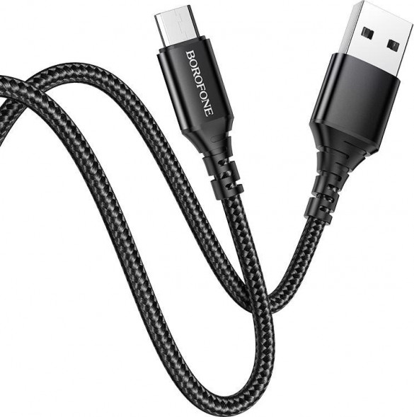 Кабель BOROFONE (6931474745811) BX54m 1мUSB 2.4A microUSB черный - 1,0m