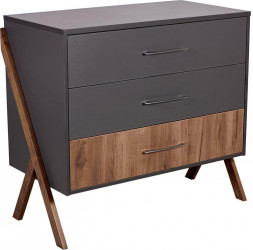 Мебель для новорожденных POLINI Комод kids Porto 2200 графит-дуб крафт (2 кор.)