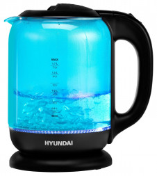 ЧАЙНИКИ ЭЛЕКТРИЧЕСКИЕ HYUNDAI HYK-G2806 1.8л. 2200Вт голубой/черный (стекло)