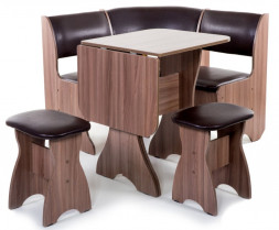 Кухонный уголок БИТЕЛ Кухонный уголок ТЮЛЬПАН мини-ОДНОТОН (ШИМО ЯСЕНЬ ТЕМНЫЙ, борнео умбер)