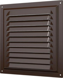 Решетка ERA 2020МЭ кор, Решетка вентиляционная с покрытием полимерной эмалью, с сеткой 200х200, Сталь,коричн