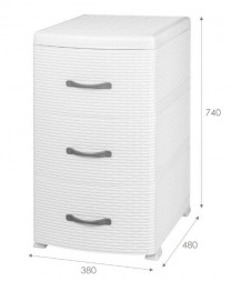 Комод VIOLET РОТАНГ белый 3-х секц. 35606