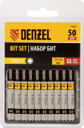 Набор бит DENZEL Набор бит TORX 10х50, сталь S2, шестигранный профиль, 10 шт. 11667