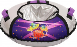 Тюбинг NIKA Игрушка. Тюбинг с рисунком (ТБ1КР-85/П2 баклажановый/серебро (рис. с пришельцами))