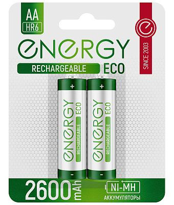 Аккумулятор ENERGY Eco NIMH-2600-HR6/2B (АА) 104989