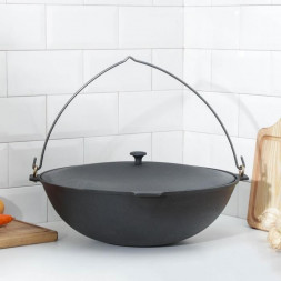 Котел литой чугун. с дужкой и алюмин. крышкой TIMA Котел литой чугун. 10л с дужкой и алюмин. крышкой К101д