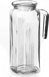 Кувшин "Фриго-F&amp;D" 80050 (1л) белая крышка без упаковки 1/6шт. PASABAHCE 80050SLBWFD