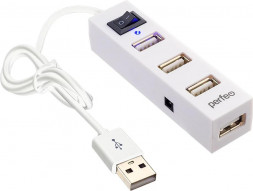 USB разветвитель PERFEO (PF D0801) USB-HUB 4 Port, (PF-H045 White) белый