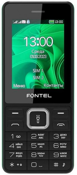Телефон мобильный FONTEL FP240 черно-зеленый FONTEL FP240 черно-зеленый