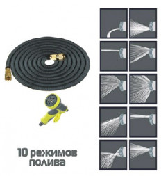 Шланги и катушки INBLOOM Шланг растягивающийся, 22м, латекс, полиэстер, латунь, пистолет 10 реж 168-024