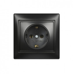 Розетка SMARTBUY (SBE-01b-16-S1-Z-c) Венера, 1-местная, черный