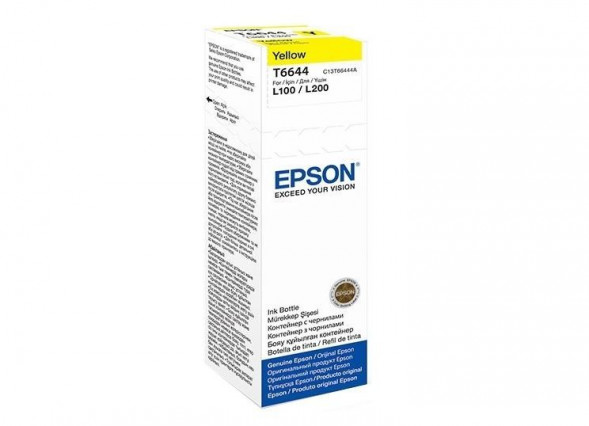 чернила для принтера EPSON T6644 желтый для L100 (C13T66444A)