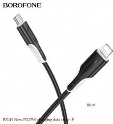Кабель BOROFONE (6941991121951) BX119ia USB 3.0A PD 27W для Lightning ng 8-pin Type-C - 1м , черный