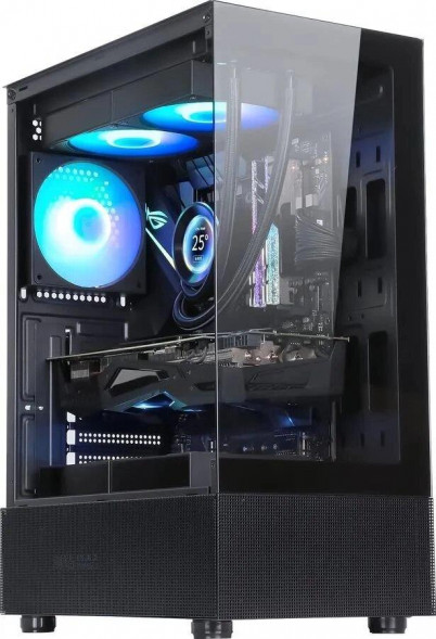 FORMULA Корпус Crystal Z1M черный без БП mATX 7x120mm 1xUSB2.0 1xUSB3.0 audio bott PSU