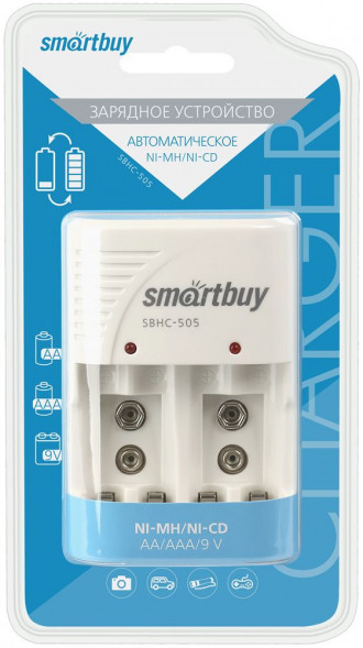 ЗУ д/аккумулятора SMARTBUY (SBHC-505) ЗУ для Ni-Mh/Ni-Cd аккумуляторов 505