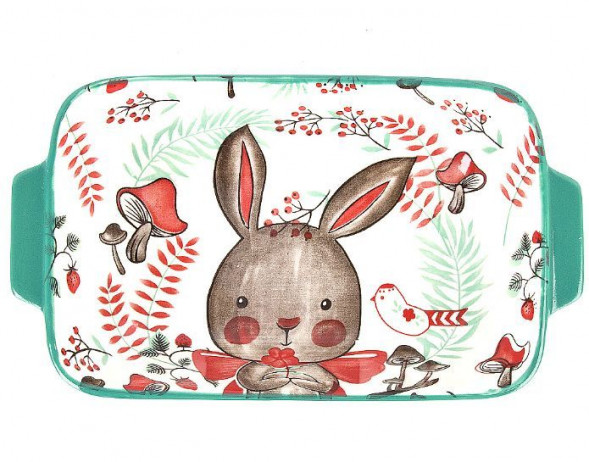 Блюдо NOUVELLE HOME Блюдо &quot;Kawaii Forest. Rabbit&quot; 20*15*4,5см. (min 12) (без индивидуальной упаковки) 9902965