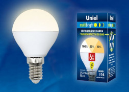 Лампочки светодиодные UNIEL (UL-00002375) LED-G45-6W/WW/E14/FR/MB PLM11WH