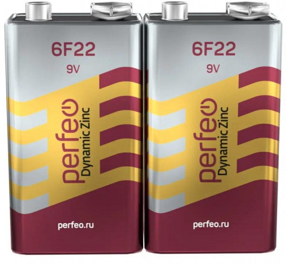 Батарейки PERFEO (PF 6F22/2SH) 6F22/2SH Dynamic Zinc