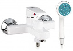 Смеситель в ванную BRIMIX 557 Смеситель в ванную короткий нос , шаровый из высокопрочного пластика АБС - БЕЛЫЙ