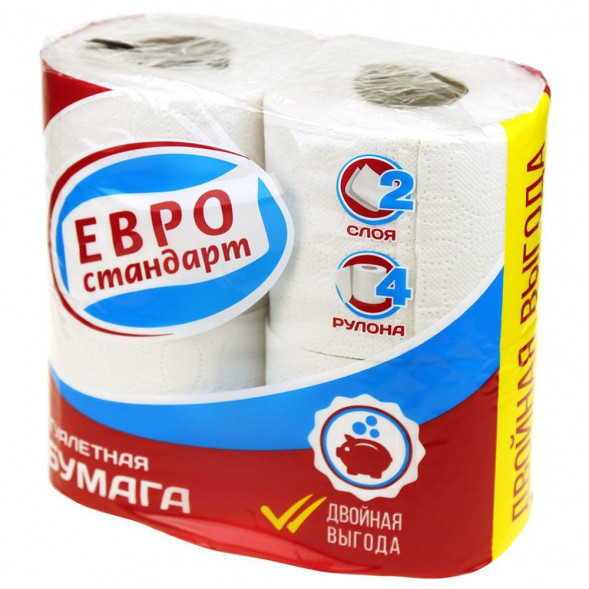 Бумажные изделия АРТПЛАСТ (СГТ37741) 2 сл х 4 рул - ЕВРОСТАНДАРТ (белая)