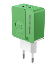 СЗУ MORE CHOICE (4627151191782) NC46a СЗУ 2USB 2.4A для Type-C 1м Green