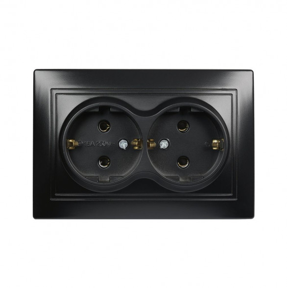 Розетка SMARTBUY (SBE-01b-16-S2-Z-c) Венера, 1-местная, черный