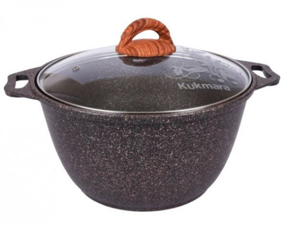 Кастрюля KUKMARA кго42а а/пр литая 4,0л стекл/кр Granit ultra original