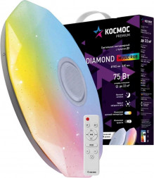 Светодиодный настенно-потолочный светильник КОСМОС KSDiamRGBmus75W белый