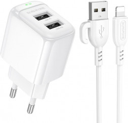 СЗУ BOROFONE (6941991113758) BAS41Ai 2USB 2.0A для Lightning 8-pin