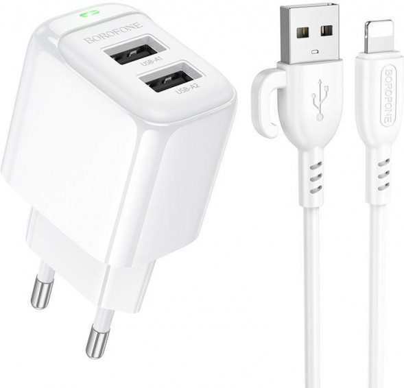 СЗУ BOROFONE (6941991113758) BAS41Ai 2USB 2.0A для Lightning 8-pin