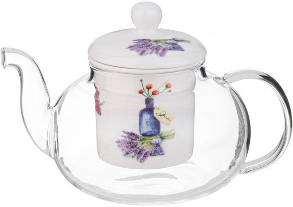Чайник заварочный LEFARD ЧАЙНИК СТЕКЛЯННЫЙ С ФАРФОРОВЫМ СИТОМ 650 МЛ 87-311