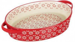 Форма для запекания BY Форма для запекания и сервировки овальная с ручками, керамика, 34,5х22,5х5,5см, 1,6л, красный 826-353 826-353