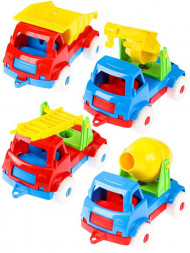 Игрушка РЫЖИЙ КОТ Набор машинок №6 4в1 САМОСВАЛ + ПОЖАРНАЯ + КРАН + БЕТОНОМЕШАЛКА И-5682 051696
