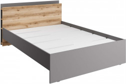 Модульная мебель МЕБЕЛЬ-КОМПЛЕКС ЙОРК Кровать 1400*2000 Серый шифер/Дуб Делано