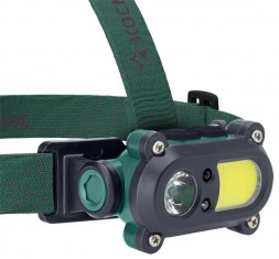 Фонарь налобный КОСМОС KOC502Lit Зеленый/серый
